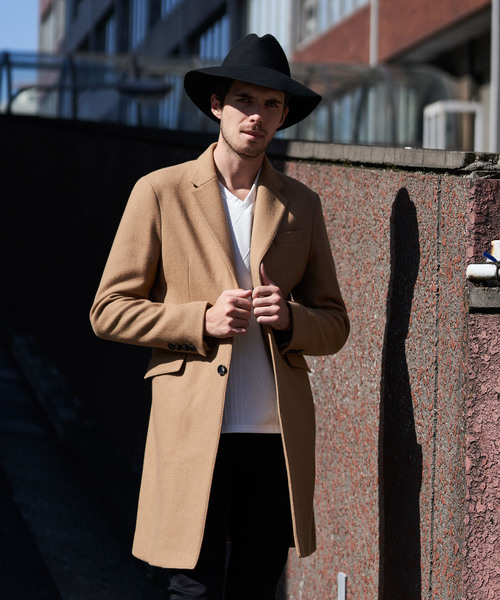 Luv maison（ラブメゾン）の「ストレッチメルトンチェスターコート（チェスターコート・メンズ・ブラック/グレー/ベージュ/サックスブルー・M/L/XL）」の3枚目の写真