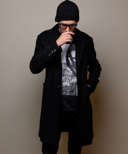 Luv maison（ラブメゾン）の「ストレッチメルトンチェスターコート（チェスターコート・メンズ・ブラック/グレー/ベージュ/サックスブルー・M/L/XL）」の22枚目の写真