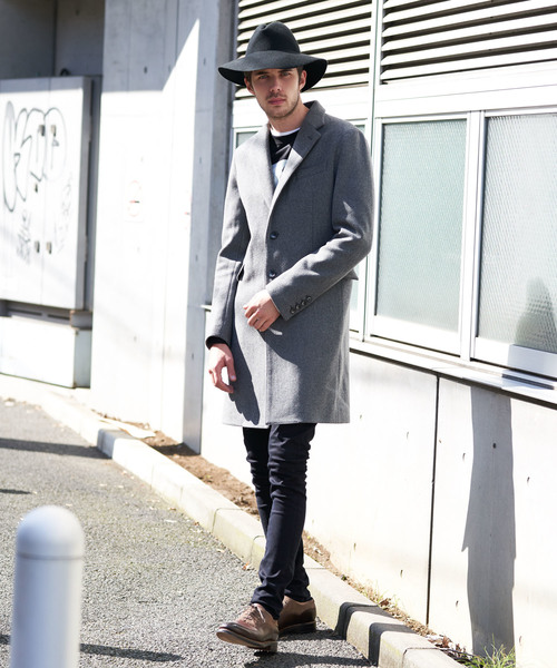 Luv maison（ラブメゾン）の「ストレッチメルトンチェスターコート（チェスターコート・メンズ・ブラック/グレー/ベージュ/サックスブルー・M/L/XL）」の20枚目の写真