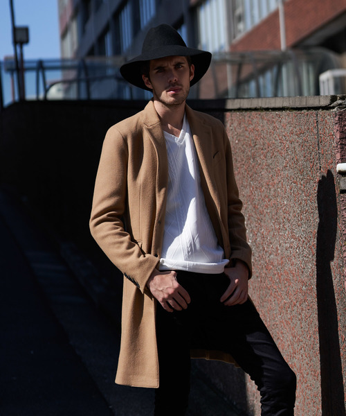 Luv maison（ラブメゾン）の「ストレッチメルトンチェスターコート（チェスターコート・メンズ・ブラック/グレー/ベージュ/サックスブルー・M/L/XL）」の17枚目の写真