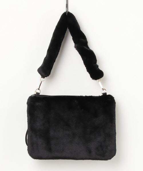 PARKS TOKYO SELECT(パークストウキョウセレクト)の「2WAYファースクエアBAG(ショルダーバッグ・レディース・ブラック/ライトブラウン・FREE)」の10枚目の写真
