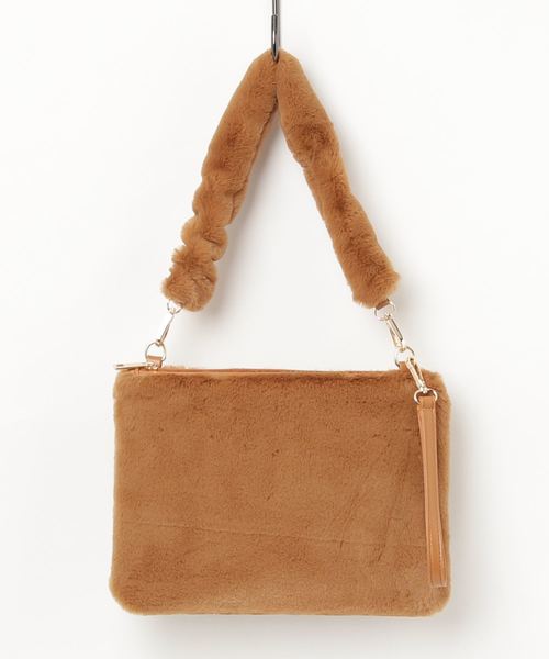 PARKS TOKYO SELECT(パークストウキョウセレクト)の「2WAYファースクエアBAG(ショルダーバッグ・レディース・ブラック/ライトブラウン・FREE)」の9枚目の写真