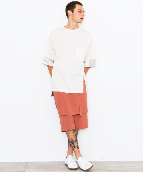 FIT MIHARAYASUHIRO（フィットミハラヤスヒロ）の「非表示【FIT】Front Slit T-shirt（Tシャツ/カットソー・メンズ・ホワイト/ネイビー/ブルー・44/46/48）」の4枚目の写真