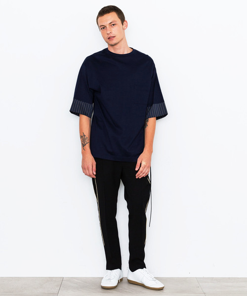 FIT MIHARAYASUHIRO（フィットミハラヤスヒロ）の「非表示【FIT】Front Slit T-shirt（Tシャツ/カットソー・メンズ・ホワイト/ネイビー/ブルー・44/46/48）」の7枚目の写真