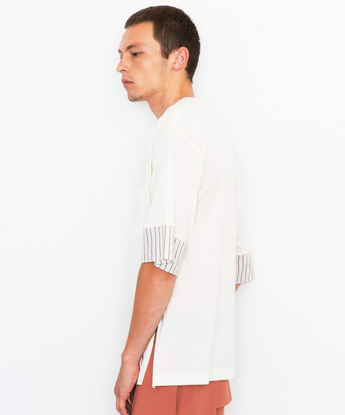 FIT MIHARAYASUHIRO（フィットミハラヤスヒロ）の「非表示【FIT】Front Slit T-shirt（Tシャツ/カットソー・メンズ・ホワイト/ネイビー/ブルー・44/46/48）」の9枚目の写真