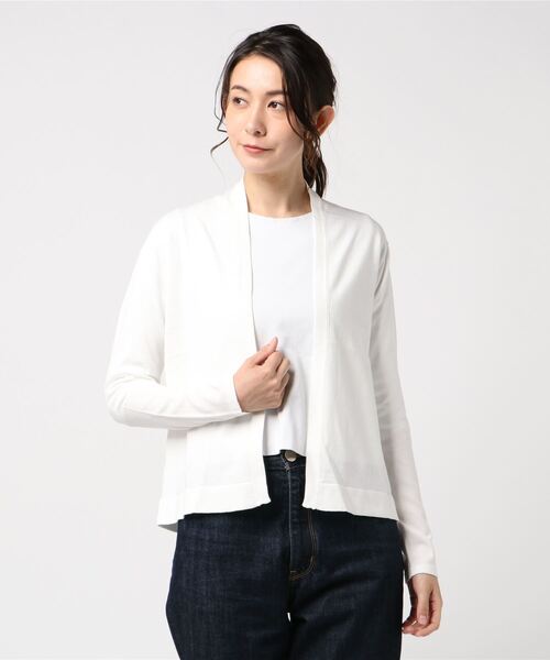 three dots(スリードッツ)の「オープンカーディガン(カーディガン/ボレロ・レディース・ライトベージュ/ホワイト/ピンク・SMALL/MEDIUM)」の1枚目の写真