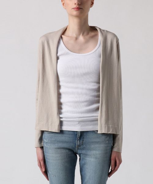 three dots(スリードッツ)の「オープンカーディガン(カーディガン/ボレロ・レディース・ライトベージュ/ホワイト/ピンク・SMALL/MEDIUM)」の5枚目の写真