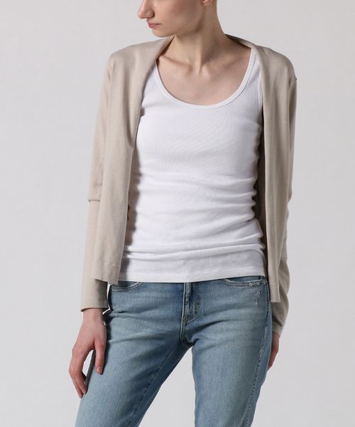 three dots(スリードッツ)の「オープンカーディガン(カーディガン/ボレロ・レディース・ライトベージュ/ホワイト/ピンク・SMALL/MEDIUM)」の4枚目の写真