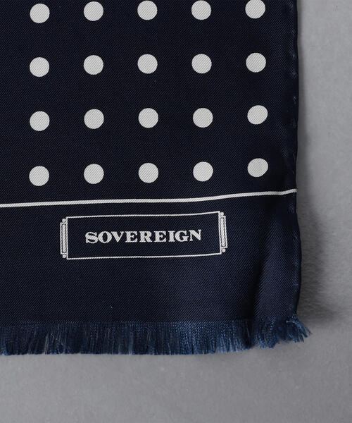 SOVEREIGN（ソブリン）の「＜SOVEREIGN（ソブリン）＞ ドット プリント スカーフ（ストール/ショール・メンズ・ベージュ/ネイビー/オレンジ/ケリー・FREE）」の6枚目の写真