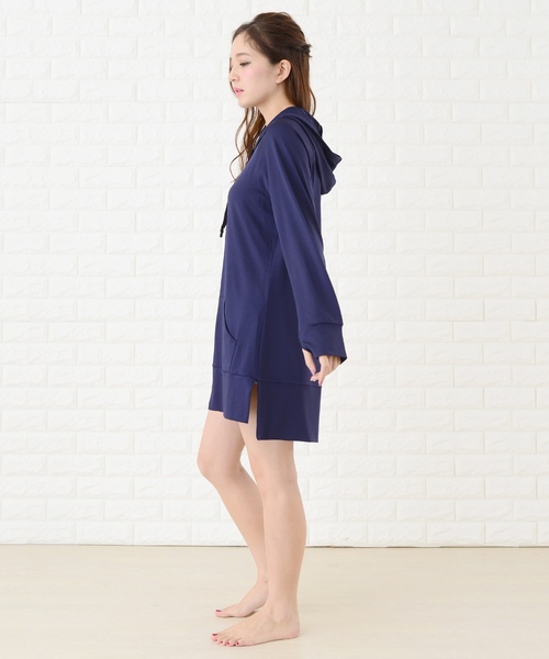 Lace Ladies（レースレディース）の「ワンピース風ロング丈ラッシュガード（ラッシュガード・レディース・ネイビー/ホワイト/ホワイト系その他/ブラック/ブルーグレー・FREE）」の15枚目の写真