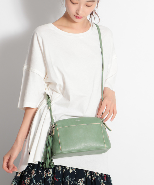 niko and...（ニコアンド）の「オリジナルタッセルお財布ショルダーバッグ（ショルダーバッグ・レディース・ベージュ/グリーン/ブラック/ライトブラウン/スカイブルー/その他1/パープル/オフホワイト/イエロー・FREE/0）」の19枚目の写真