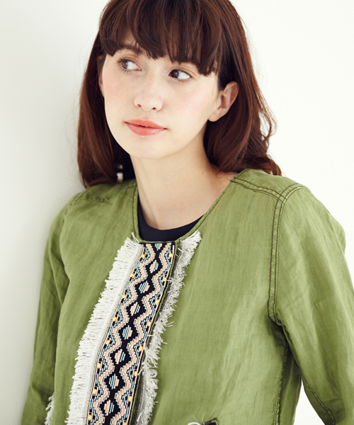 Another Edition（アナザーエディション）の「AE JQ TAPE BLSN ◆（ブルゾン・レディース・ホワイト/ベージュ/オリーブ・SMALL/MEDIUM）」の10枚目の写真