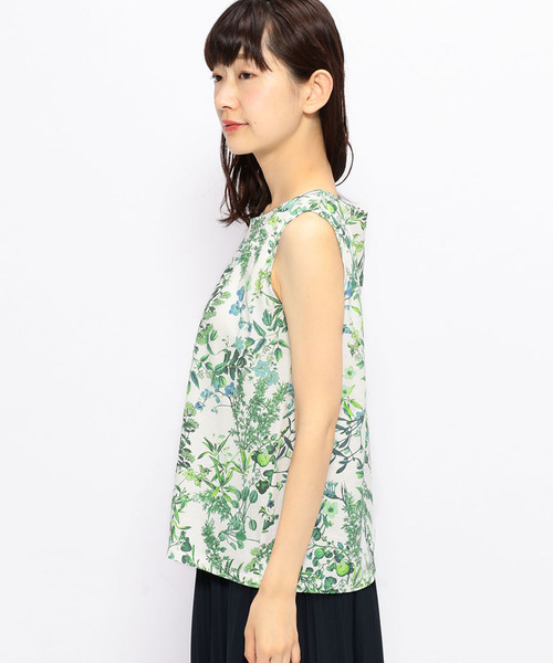 A/C DESIGN BY ALPHA CUBIC(エーシーデザインバイアルファキュービック)の「ボタニカルプリントプルオーバー(Tシャツ/カットソー・レディース・ブルー/グリーン・M size/L size)」の5枚目の写真