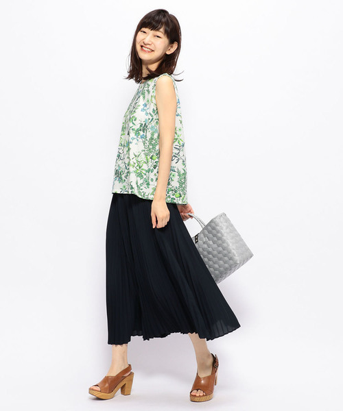 A/C DESIGN BY ALPHA CUBIC(エーシーデザインバイアルファキュービック)の「ボタニカルプリントプルオーバー(Tシャツ/カットソー・レディース・ブルー/グリーン・M size/L size)」の11枚目の写真