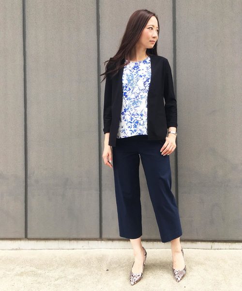 A/C DESIGN BY ALPHA CUBIC(エーシーデザインバイアルファキュービック)の「ボタニカルプリントプルオーバー(Tシャツ/カットソー・レディース・ブルー/グリーン・M size/L size)」の16枚目の写真