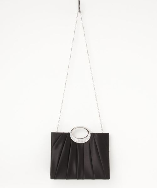 Cupid Heart（キューピッドハート）の「【Cupid Heart】結婚式バッグ ビジューハンドルプリーツバッグ（クラッチバッグ・レディース・ブラック/ライトグレー/ベージュ/ホワイト・MEDIUM）」の9枚目の写真