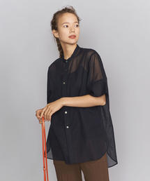 BEAUTY&YOUTH UNITED ARROWS | BY コットンオーガンジーバンドカラー5分袖シャツ(シャツ/ブラウス)