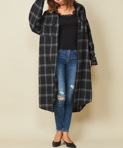 21激安通販のチェックロングシャツワンピース ワンピース Delyle デイライル のファッション Delyle デイライル のシャツワンピース チェックロングシャツワンピース セール シャツワンピース コーデュロイロングシャツワンピース シャツワンピース