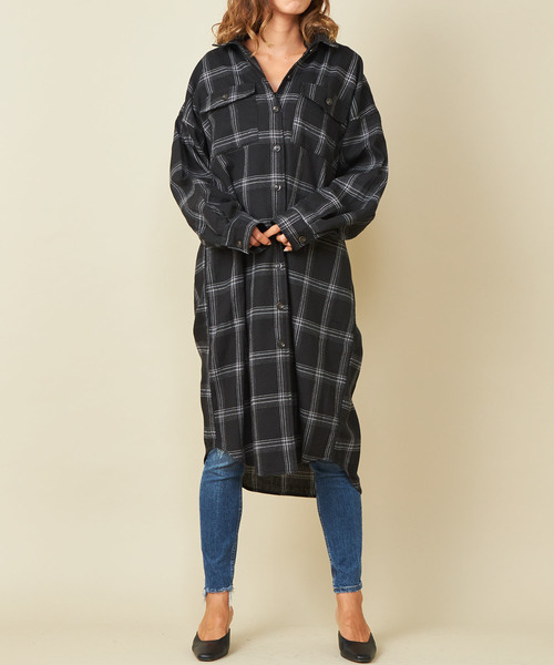21激安通販のチェックロングシャツワンピース ワンピース Delyle デイライル のファッション Delyle デイライル のシャツワンピース チェックロングシャツワンピース セール シャツワンピース コーデュロイロングシャツワンピース シャツワンピース