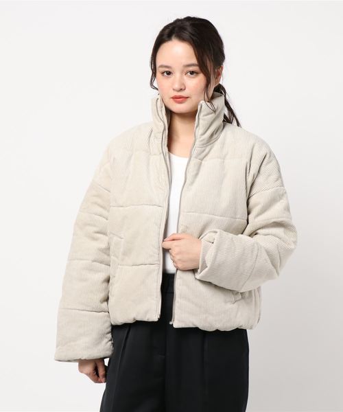 SESTO(セスト)の「コーデュロイ フェイクダウンジャケット(ダウンジャケット/コート・レディース・アイボリー/グレイッシュベージュ/ブラック・M)」の19枚目の写真