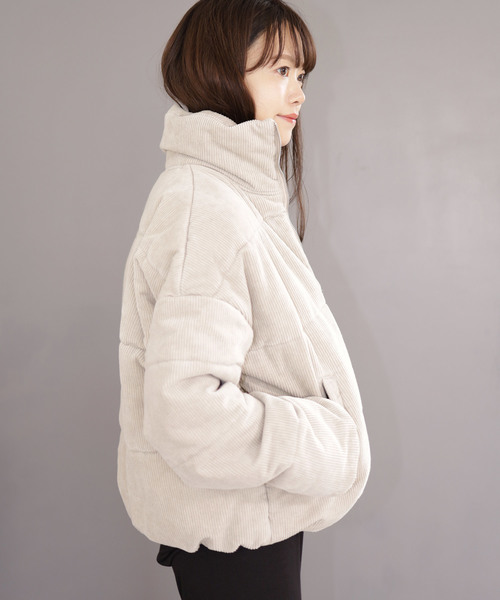 SESTO(セスト)の「コーデュロイ フェイクダウンジャケット(ダウンジャケット/コート・レディース・アイボリー/グレイッシュベージュ/ブラック・M)」の11枚目の写真