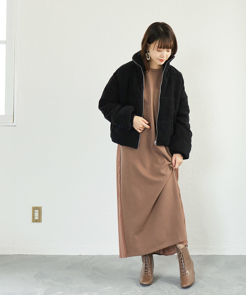 SESTO(セスト)の「コーデュロイ フェイクダウンジャケット(ダウンジャケット/コート・レディース・アイボリー/グレイッシュベージュ/ブラック・M)」の13枚目の写真