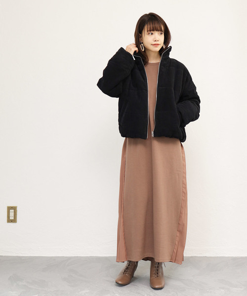 SESTO(セスト)の「コーデュロイ フェイクダウンジャケット(ダウンジャケット/コート・レディース・アイボリー/グレイッシュベージュ/ブラック・M)」の15枚目の写真