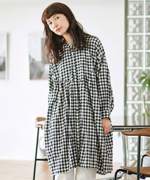 セール サニークラウズ feat shuttle notes ゆるりとギンガムワンピチュニック レディース チュニック Sunny Clouds サニークラウズ のファッション通販 Zozotown