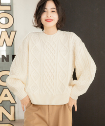 LOWRYS FARM | ケーブルショートプルオーバー　840687(ニット/セーター)