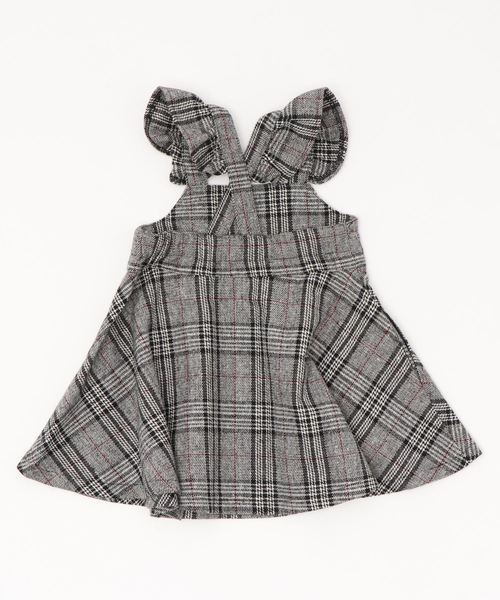 D.fesense（ディーフェセンス）の「【D.fesense /ディーフェセンス】肩フリルジャンスカ（ジャンパースカート・キッズ・グレー/ブラウン・80ｃｍ/90cm/100cm/110cm）」の11枚目の写真