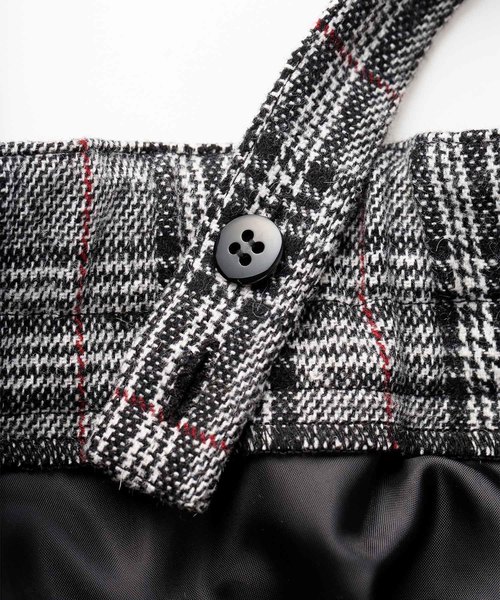 D.fesense（ディーフェセンス）の「【D.fesense /ディーフェセンス】肩フリルジャンスカ（ジャンパースカート・キッズ・グレー/ブラウン・80ｃｍ/90cm/100cm/110cm）」の6枚目の写真