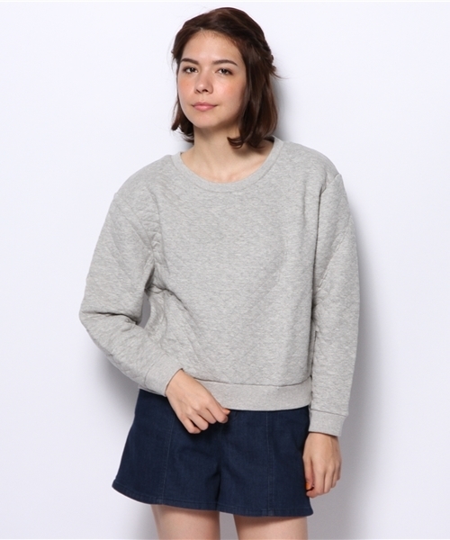 WEGO(ウィゴー)の「WEGO/キルティングスウェット(スウェット・レディース・アイボリー/杢グレー/ネイビー/ライトピンク・FREE)」の1枚目の写真