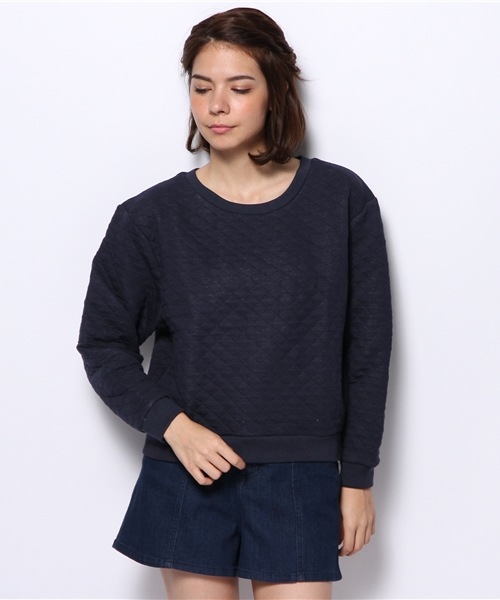 WEGO(ウィゴー)の「WEGO/キルティングスウェット(スウェット・レディース・アイボリー/杢グレー/ネイビー/ライトピンク・FREE)」の3枚目の写真