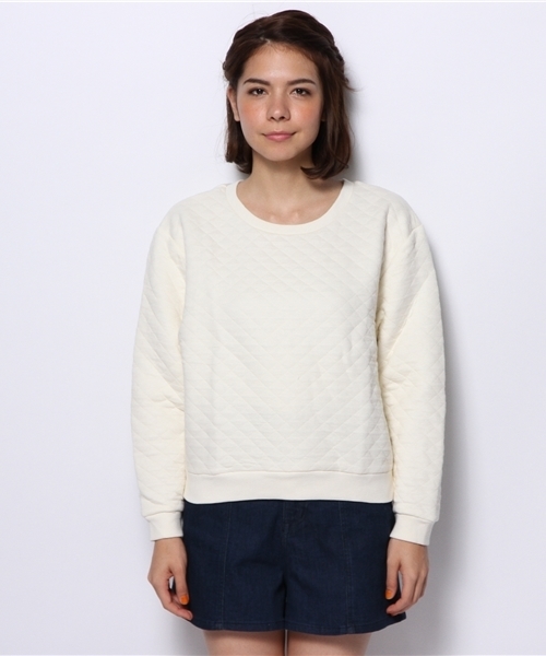 WEGO(ウィゴー)の「WEGO/キルティングスウェット(スウェット・レディース・アイボリー/杢グレー/ネイビー/ライトピンク・FREE)」の8枚目の写真