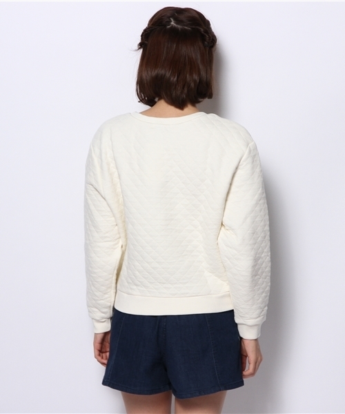 WEGO(ウィゴー)の「WEGO/キルティングスウェット(スウェット・レディース・アイボリー/杢グレー/ネイビー/ライトピンク・FREE)」の10枚目の写真