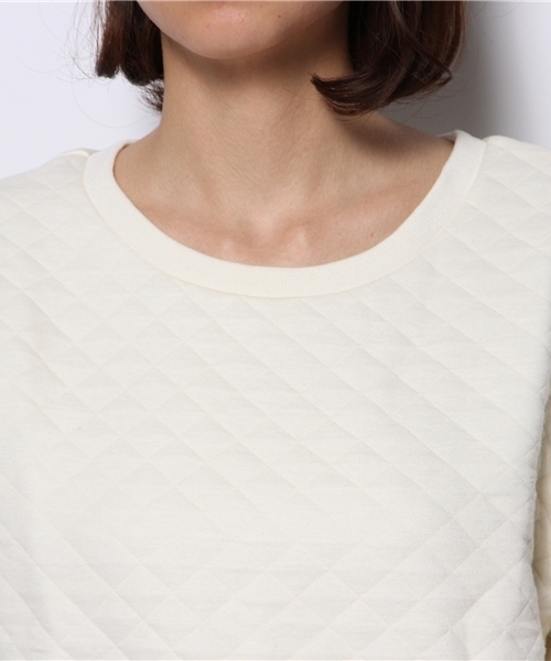 WEGO(ウィゴー)の「WEGO/キルティングスウェット(スウェット・レディース・アイボリー/杢グレー/ネイビー/ライトピンク・FREE)」の5枚目の写真
