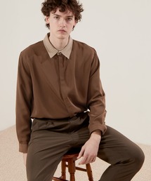 EMMA CLOTHES（エマクローズ）の「L/Sオーバーサイズクレリックシャツ 比翼仕立て（シャツ/ブラウス・レディース）」
