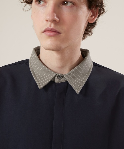EMMA CLOTHES(エマクローズ)の「L/Sオーバーサイズクレリックシャツ 比翼仕立て(シャツ/ブラウス・メンズ・ベージュ/ブラウン/ダークネイビー・M/L)」の13枚目の写真