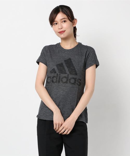 adidas（アディダス）の「アディダス adidas 半袖Tシャツ（Tシャツ/カットソー・レディース・ブラック/ピンク/ホワイト/ラベンダー・S/M/XL/L）」の2枚目の写真