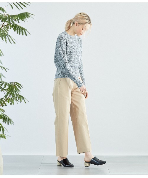 SIPULI（シプリ）の「ギマコットン 杢糸ショートプルオーバー（ニット/セーター・レディース・ネイビー/オレンジ/ベージュ・2/3）」の11枚目の写真
