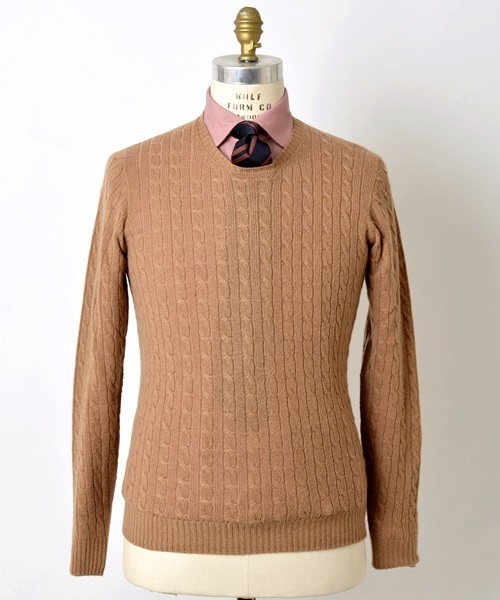 SHIPS（シップス）の「ZANONE: キャメル ケーブル クルーネック