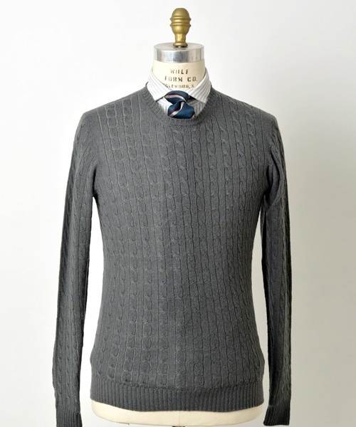 SHIPS（シップス）の「ZANONE: キャメル ケーブル クルーネック