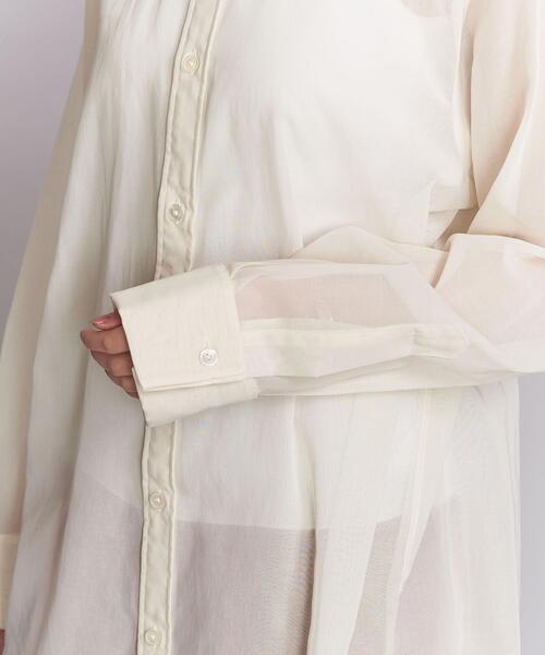 BEAUTY&YOUTH UNITED ARROWS（ビューティーアンドユースユナイテッドアローズ）の「BY コットンオーガンジーバンドカラーシャツ ◆（シャツ/ブラウス・レディース・オフホワイト/シャーベット・FREE）」の17枚目の写真