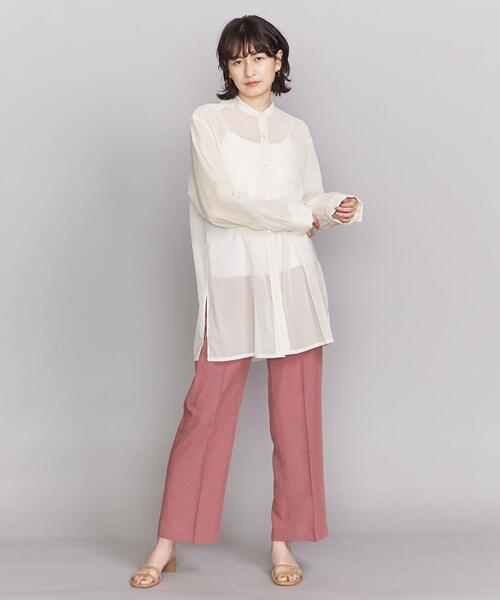 BEAUTY&YOUTH UNITED ARROWS（ビューティーアンドユースユナイテッドアローズ）の「BY コットンオーガンジーバンドカラーシャツ ◆（シャツ/ブラウス・レディース・オフホワイト/シャーベット・FREE）」の14枚目の写真