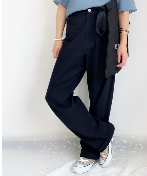 ap retro（アプレトロ）の「ストレートデニムパンツ【ZOZO限定アイテム】（デニムパンツ・レディース・サックスブルー/キナリ/ブルー/アイボリー/インディゴブルー/ブラック・M/L/LARGE/MEDIUM）」の4枚目の写真