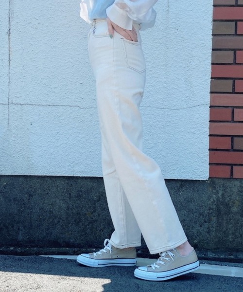 ap retro（アプレトロ）の「ストレートデニムパンツ【ZOZO限定アイテム】（デニムパンツ・レディース・サックスブルー/キナリ/ブルー/アイボリー/インディゴブルー/ブラック・M/L/LARGE/MEDIUM）」の11枚目の写真