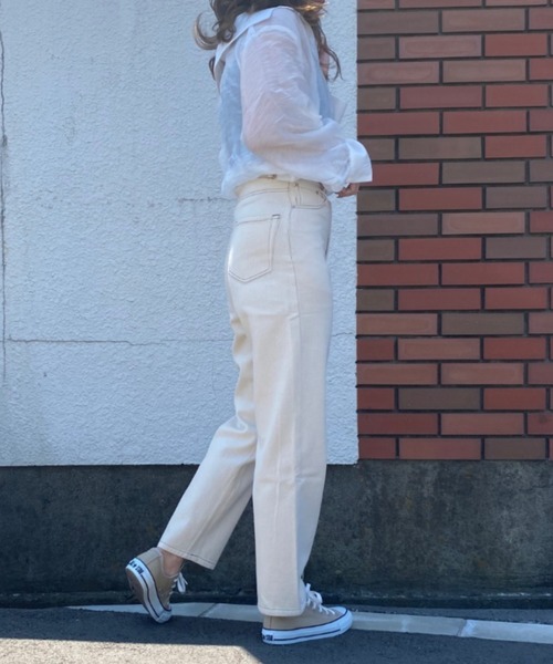 ap retro（アプレトロ）の「ストレートデニムパンツ【ZOZO限定アイテム】（デニムパンツ・レディース・サックスブルー/キナリ/ブルー/アイボリー/インディゴブルー/ブラック・M/L/LARGE/MEDIUM）」の13枚目の写真