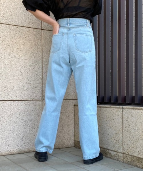 ap retro（アプレトロ）の「ストレートデニムパンツ【ZOZO限定アイテム】（デニムパンツ・レディース・サックスブルー/キナリ/ブルー/アイボリー/インディゴブルー/ブラック・M/L/LARGE/MEDIUM）」の18枚目の写真