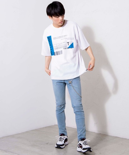 WEGO（ウィゴー）の「WEGO/ロゴドロストビッグシルエットTシャツ（Tシャツ/カットソー・メンズ・ホワイト/ブラック・LARGE/MEDIUM）」の18枚目の写真