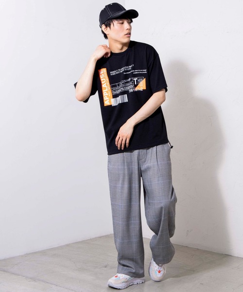 WEGO（ウィゴー）の「WEGO/ロゴドロストビッグシルエットTシャツ（Tシャツ/カットソー・メンズ・ホワイト/ブラック・LARGE/MEDIUM）」の21枚目の写真